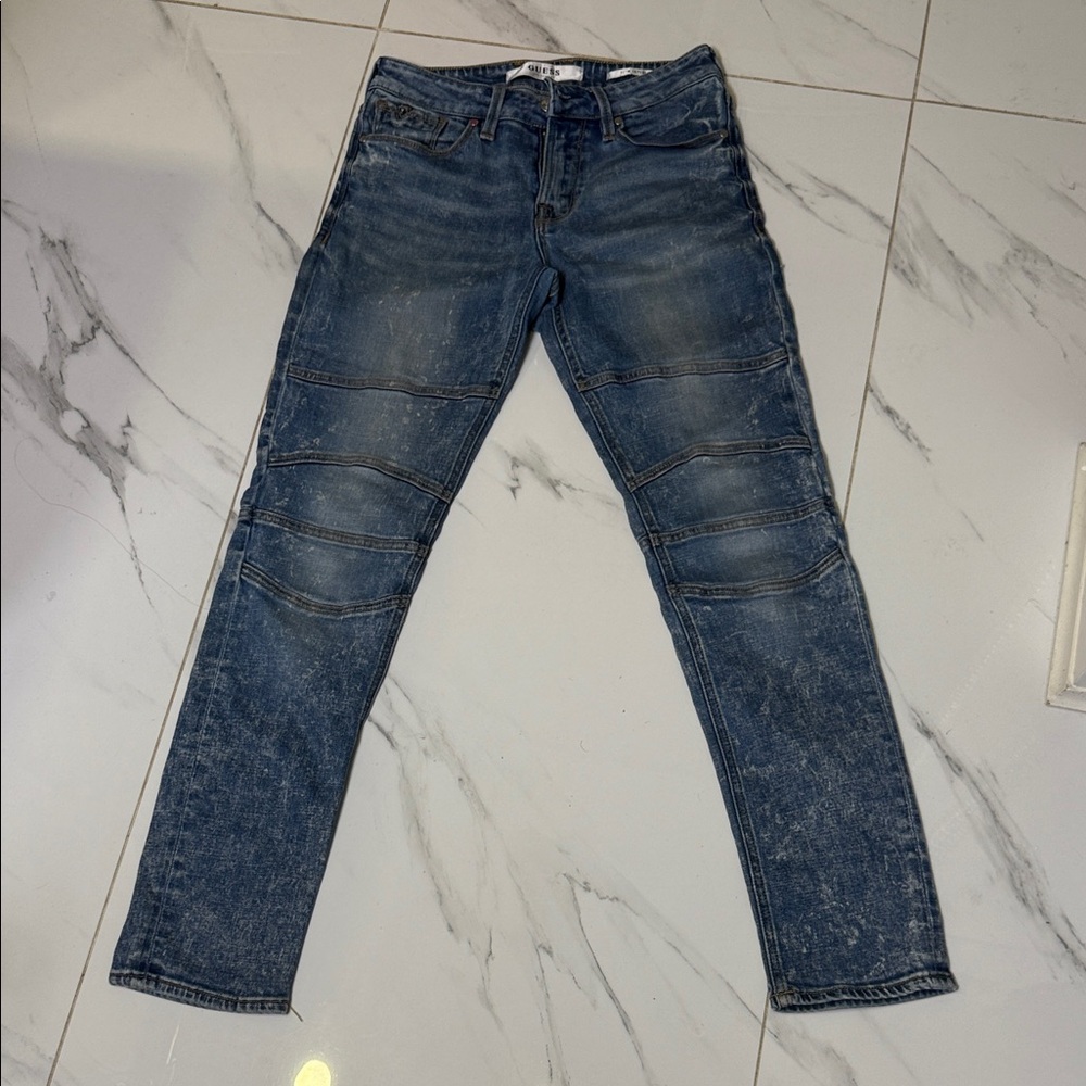 Guess Men's Distressed Blue Slim Jeans
